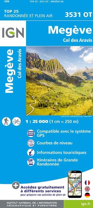 3531OT Megève - Col des Aravis 1:25.000