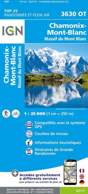 3630OT Chamonix-Mont-Blanc / Massif du Mont Blanc 1:25.000