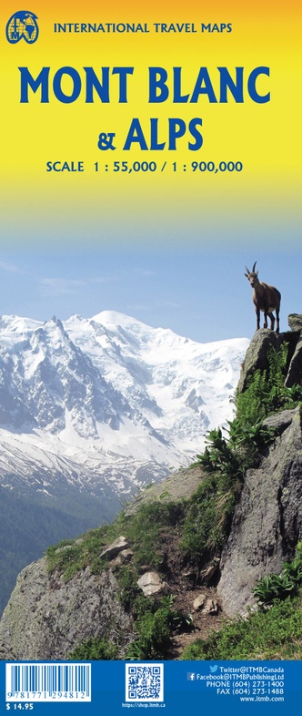 Mont Blanc & Alpen Landkaart