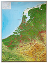 Reliëfkaart Benelux met voelbaar 3D reliëf (77 x 57cm)