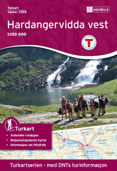 Wandelkaart 2558 Turkart Hardangervidda Vest