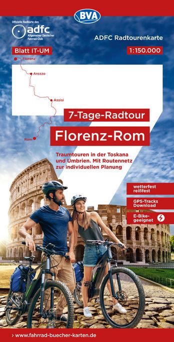 Firenze -Rome Fietskaart
