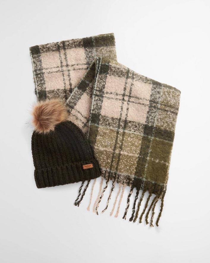 Saltburn Beanie And Tartan Scarf Gift Set 