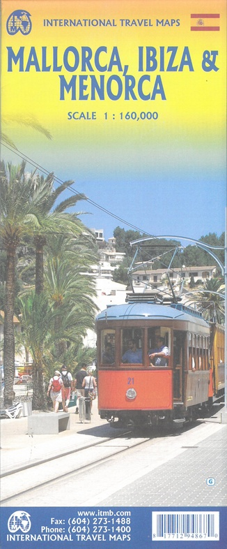 Landkaart Mallorca, Ibiza & Menorca