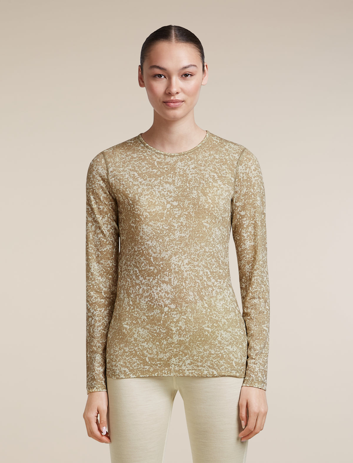 Women Merino 200 Oasis LS Crewe Bloom AOP
