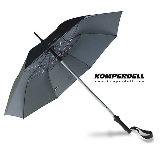 [1S13] Komperdell-trekkingstock + Schirm Black