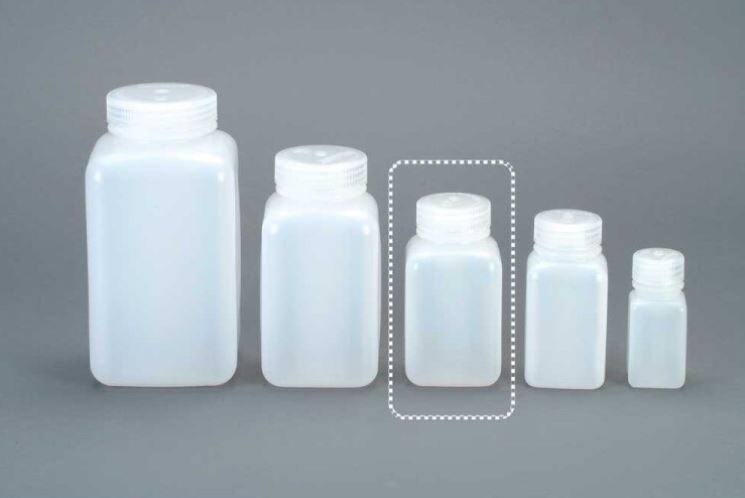 [N2114-0008] Square Wide-Mouth Bottle HDPE - 250 ml