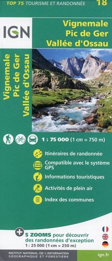 [IGN.75018] 75018 Vignemale - Pic de Ger - Vallée d'Ossau 1:75.000