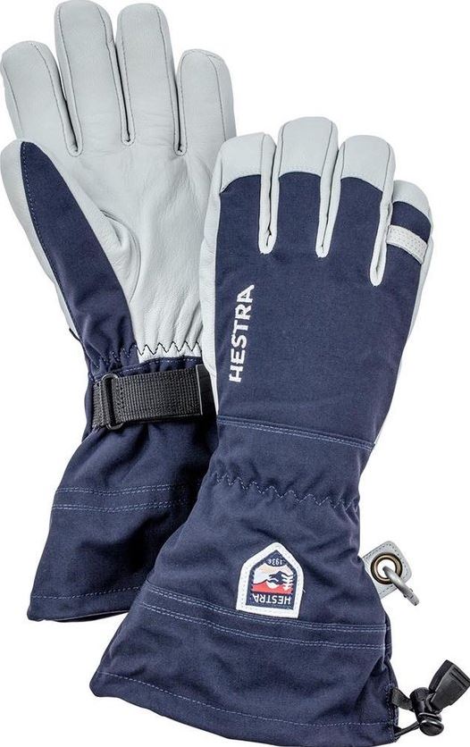 Army Leather Heli Ski - 5 finger Navy
