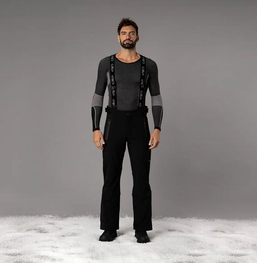 Men's Ski Softshell Salopette Black