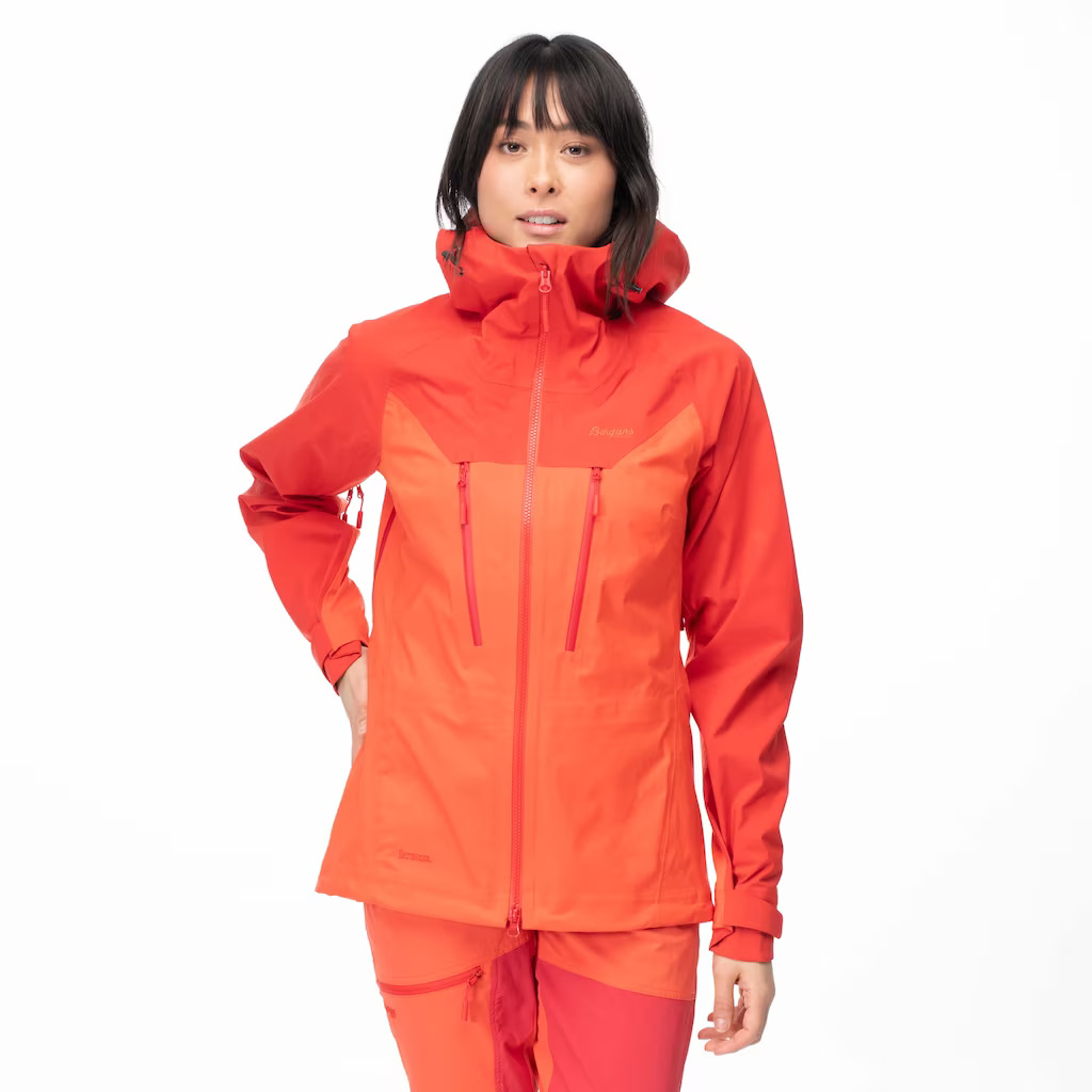 Cecilie 3L Jacket Dames Energy Red/Red Leaf