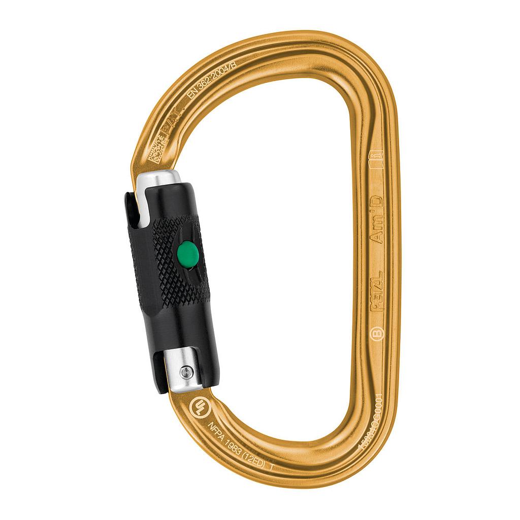 [M34A BLY] Am'D Ball Lock Carabiner Gold