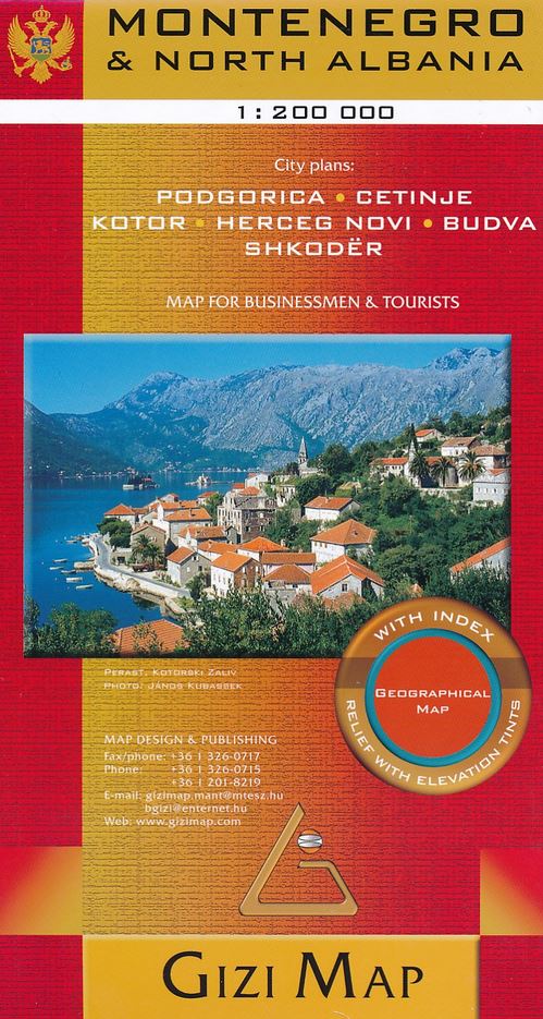 [GIZI.670G] Wegenkaart Montenegro & Albanië Noord 1:200.000