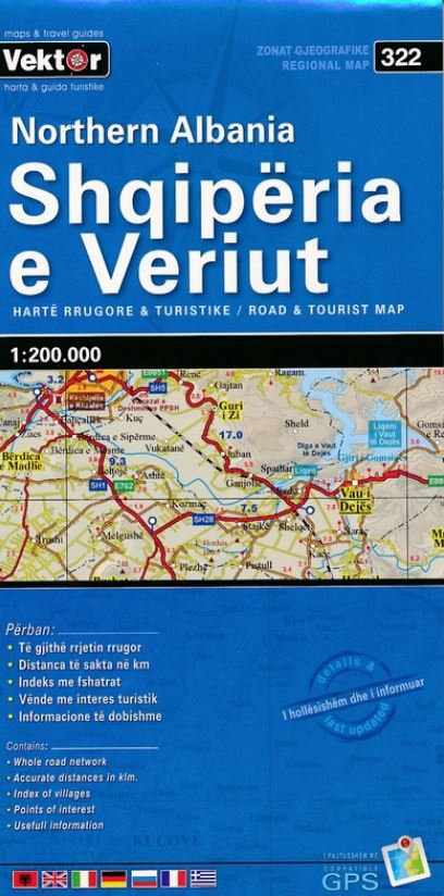 [VEKTOR.322] 322 Noord Albanië - Shqipëria e Veriut 1:200.000