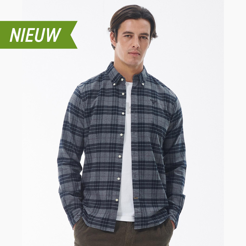Swinton Tailored Shirt Heren Grey Marl