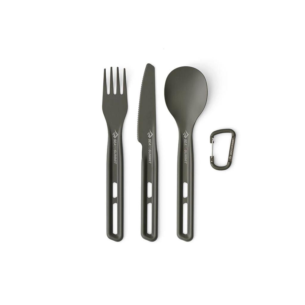 [ACK034021-121702] Frontier UL Cutlery Set - [3 Piece] Aluminium Hard Anodised Grey