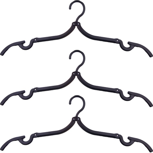 [RU54010] Bat Foldable Hanger (set of 3) Black