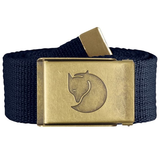 [F77297 555 1 Size] Canvas Brass Belt 4 cm Dark Navy