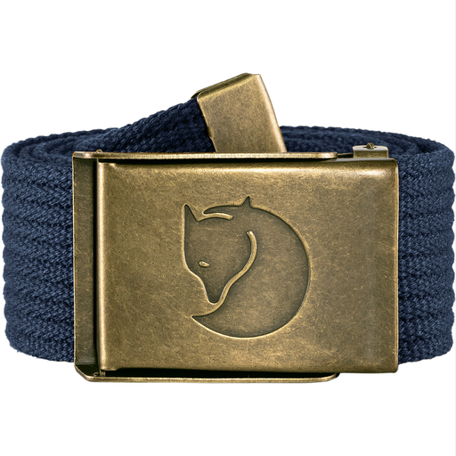 [F77297 555] Canvas Brass Belt 4 cm Dark Navy