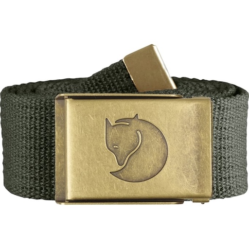 [F77297 032 1 Size] Canvas Brass Belt 4 cm Mountain Grey