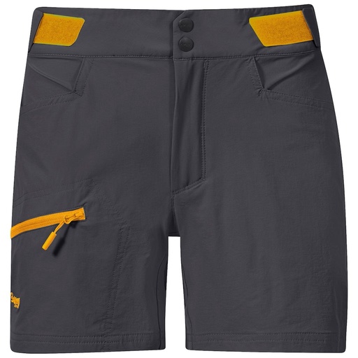 Cecilie Mountain Softshell Shorts Dames Solid Dark Grey/Cloudberry Yellow