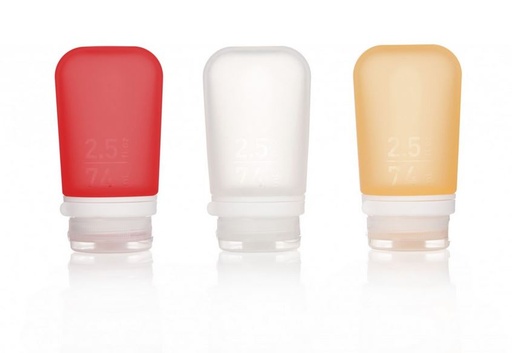 [HG3185] GoToob+ 3-Pack - Medium - 74 ml  Clear/Red/Orange