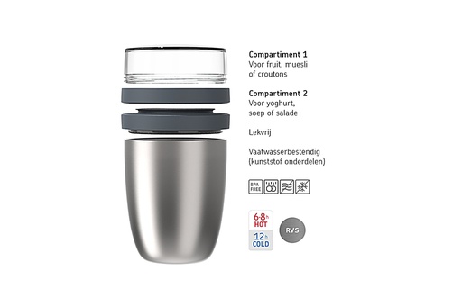 [107647040300] Isoleer Lunchpot Ellipse  Titanium