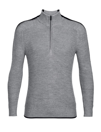 Men Lodge Long Sleeve Half Zip Sweater Gritstone Heather/Black