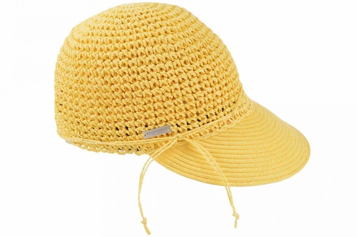 [053719 0040 one size] Paper Crochet Cap With Big Visor Lemon