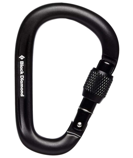 [BD381134 0002 One Size] Pearlock Screwgate Carabiner Black