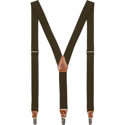 [F77355 633 1 Size] Singi Clip Suspenders Dark Olive