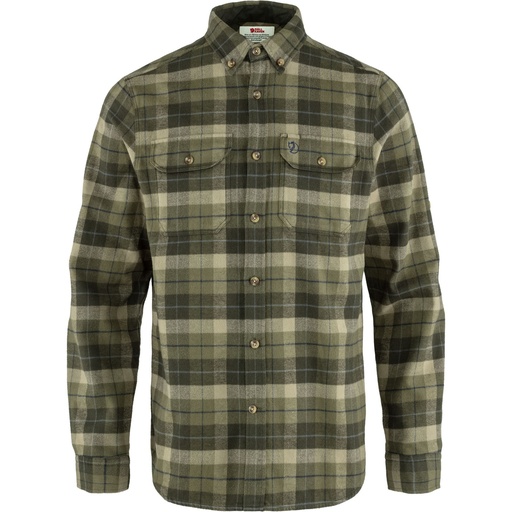 Singi Heavy Flannel Shirt Heren Green/Deep Forest