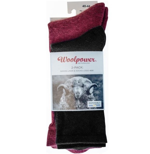 Socks Liner & Logo Socks 2-Pack Black/Bordeaux