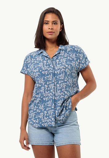 Sommerwiese Shirt Dames Leaves Elemental Blue