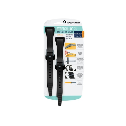 [ATD2079-05060119] Stretch-Loc 25 - 20mm x 625mm 2 Pack  Black