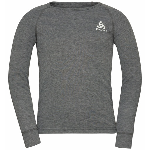 Top Crew Neck Long Sleeve Active Warm Eco Kid Odlo Steel Grey Melange