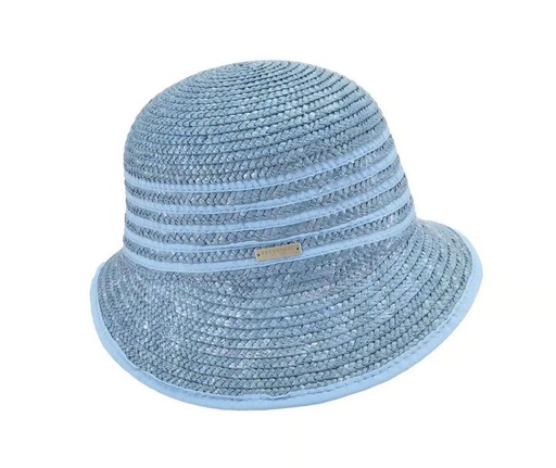 [055179 0067 one size] Wheat Braid Cloche Light Blue