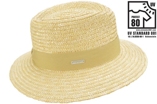 [054852 0093 one size] Wheat Braid Fedora Linen