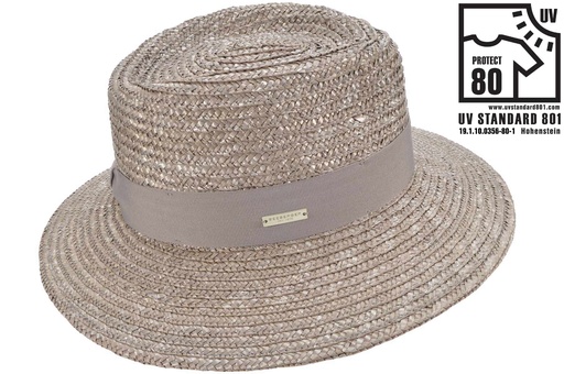 [054852 0086 one size] Wheat Braid Fedora Taupe