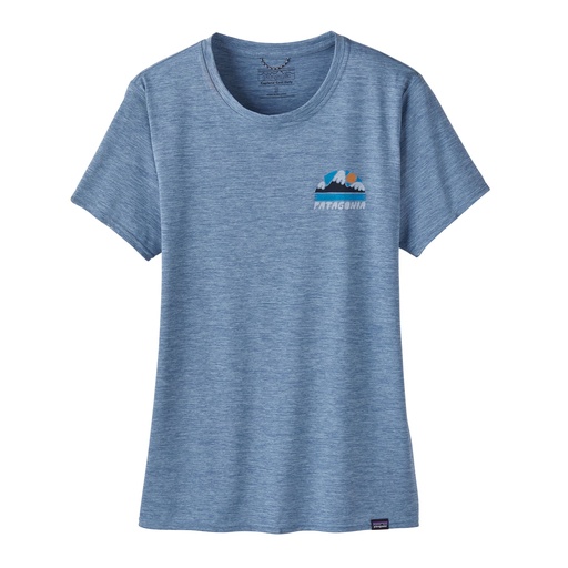 Women's Cap Cool Daily Graphic Shirt - Lands No Dams Orca/Steam Blue X-Dye