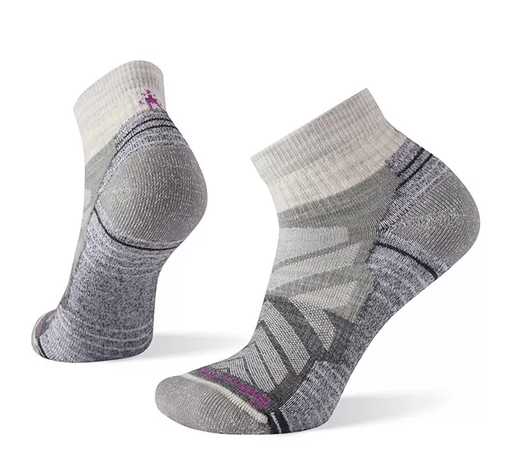 Women's Hike Light Cushion Color Block Pattern Ankle Socks Ash
