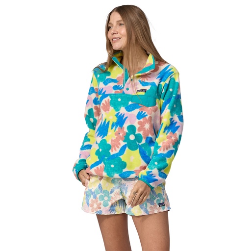 Women's Lightweight Synchilla Snap-T Fleece PullOver Channeling Spring/Natural