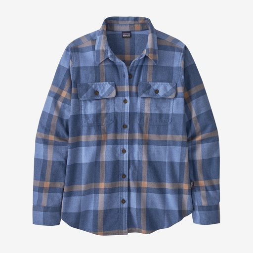 Women's L/S Organic Cotton MW Fjord Flannel Shirt Comstock/Current Blue