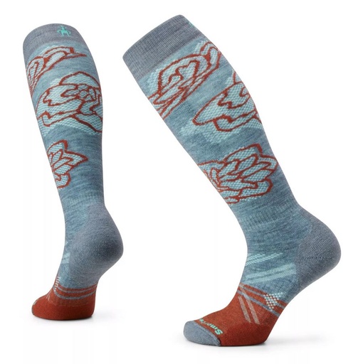 Women's Ski Full Cushion Pattern OTC Socks Pewter Blue