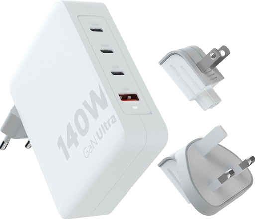 [XVC2140] 140W GaN-Ultra Travel Charger + USB-C PD Cable White