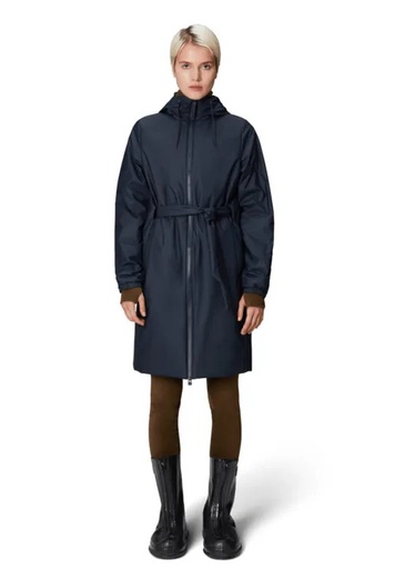 Lohja Long Insulated Curve Jacket Navy