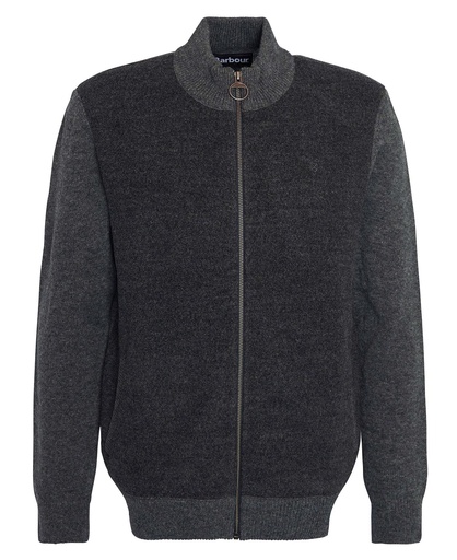 Balwen Zip Through Knitted Jumper Heren Charcoal Marl