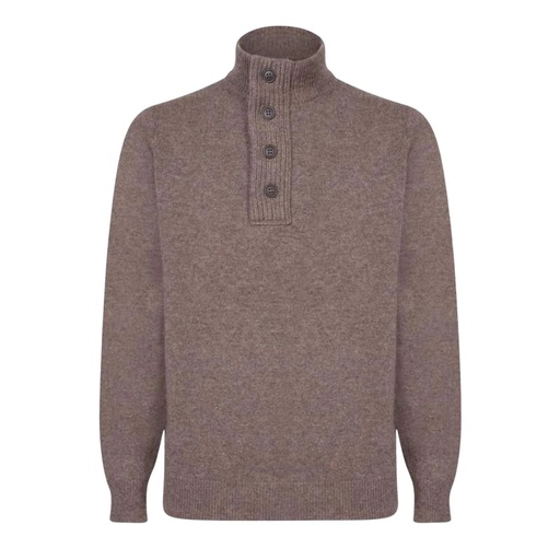 Essential Patch Half Zip Knitted Jumper Heren Dark Stone