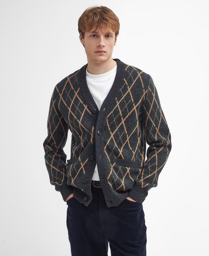 Ferguson Knitted Cardigan Heren Black Marl
