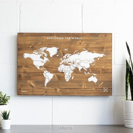 [WOODY.WOOD.L] Woody Map Houten Wereldkaart
